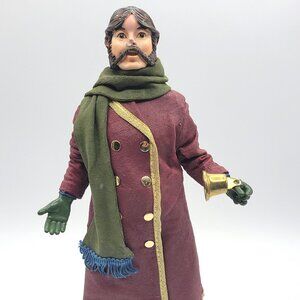 Christmas Around The World Village Caroler Man Porcelain Figurine Burgundy Suit